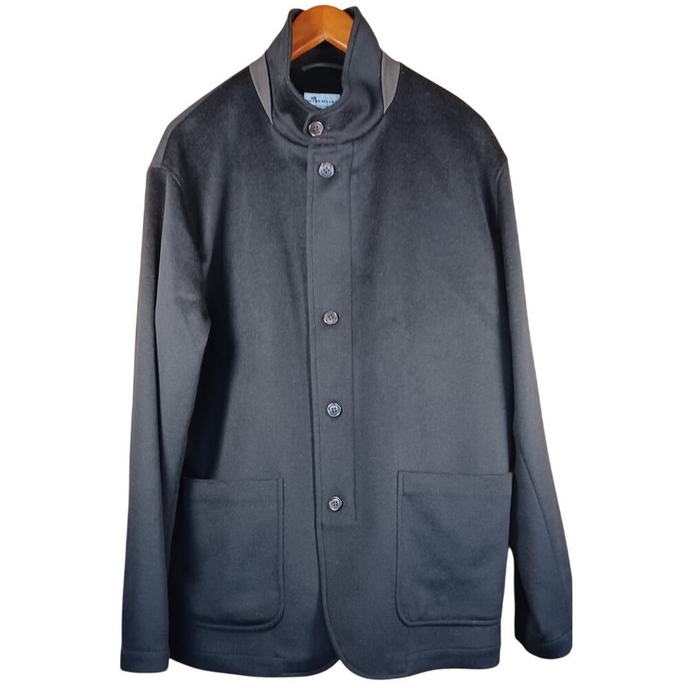 Peter Millar Wade Crown Jacket Men's XL Wool Cashmere Blend Black Chore Coat